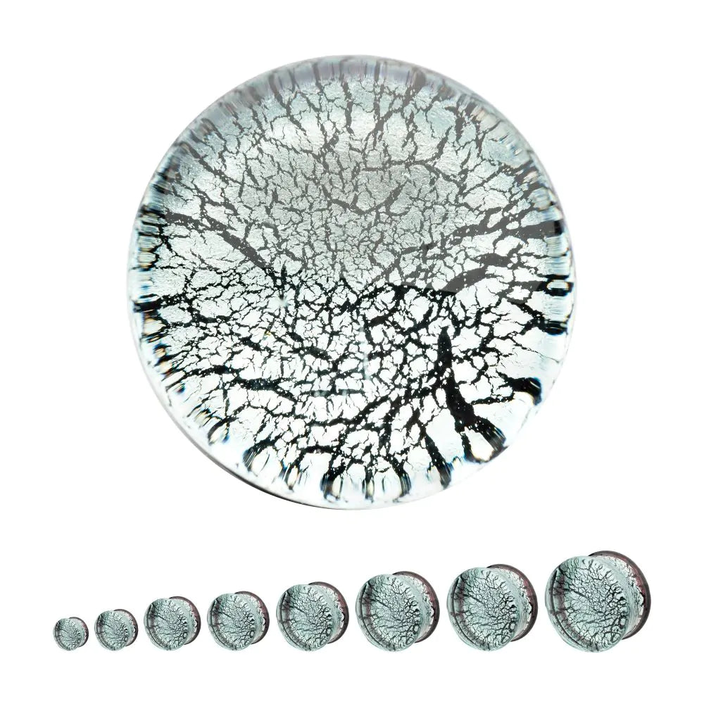 Crackle Double Flare Glass Plug
