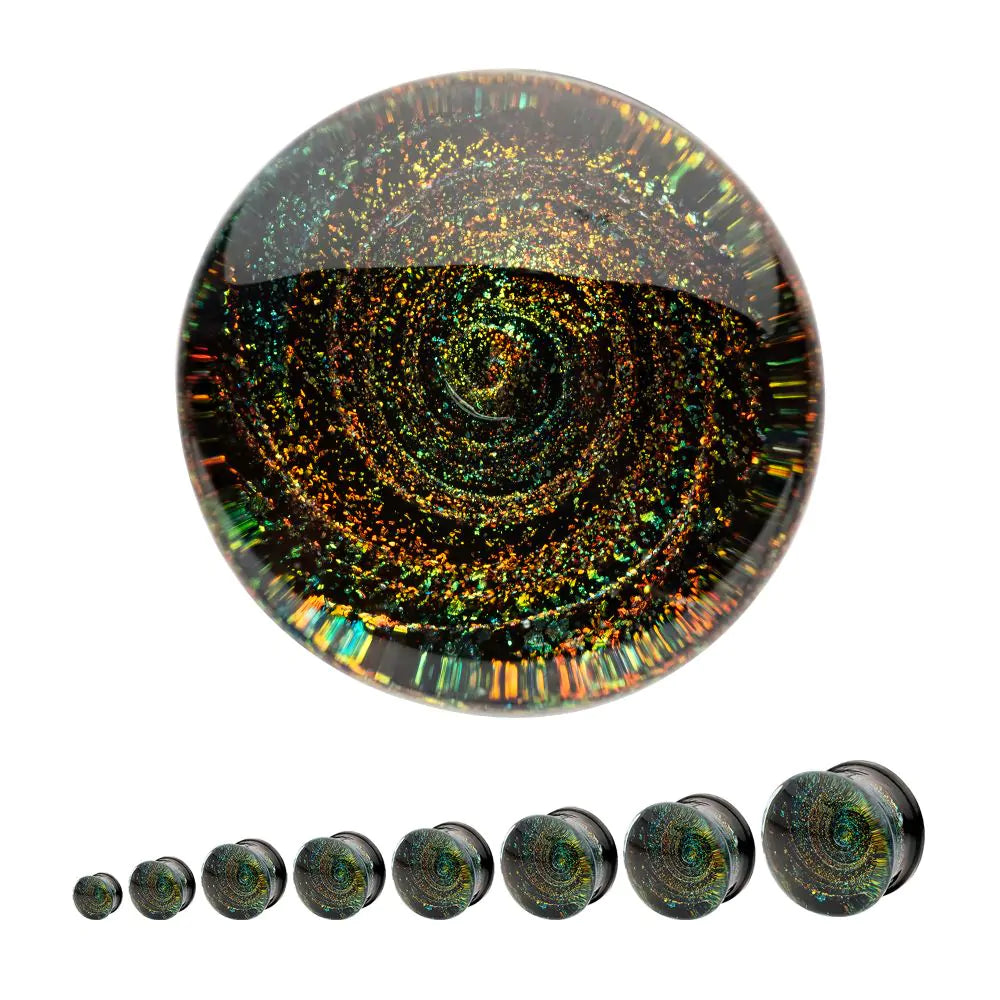 Galaxy Swirl Double Flare Black Background