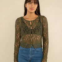 Mae Deadstock Lace Cardigan - Plus Size