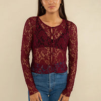 Mae Deadstock Lace Cardigan - Plus Size