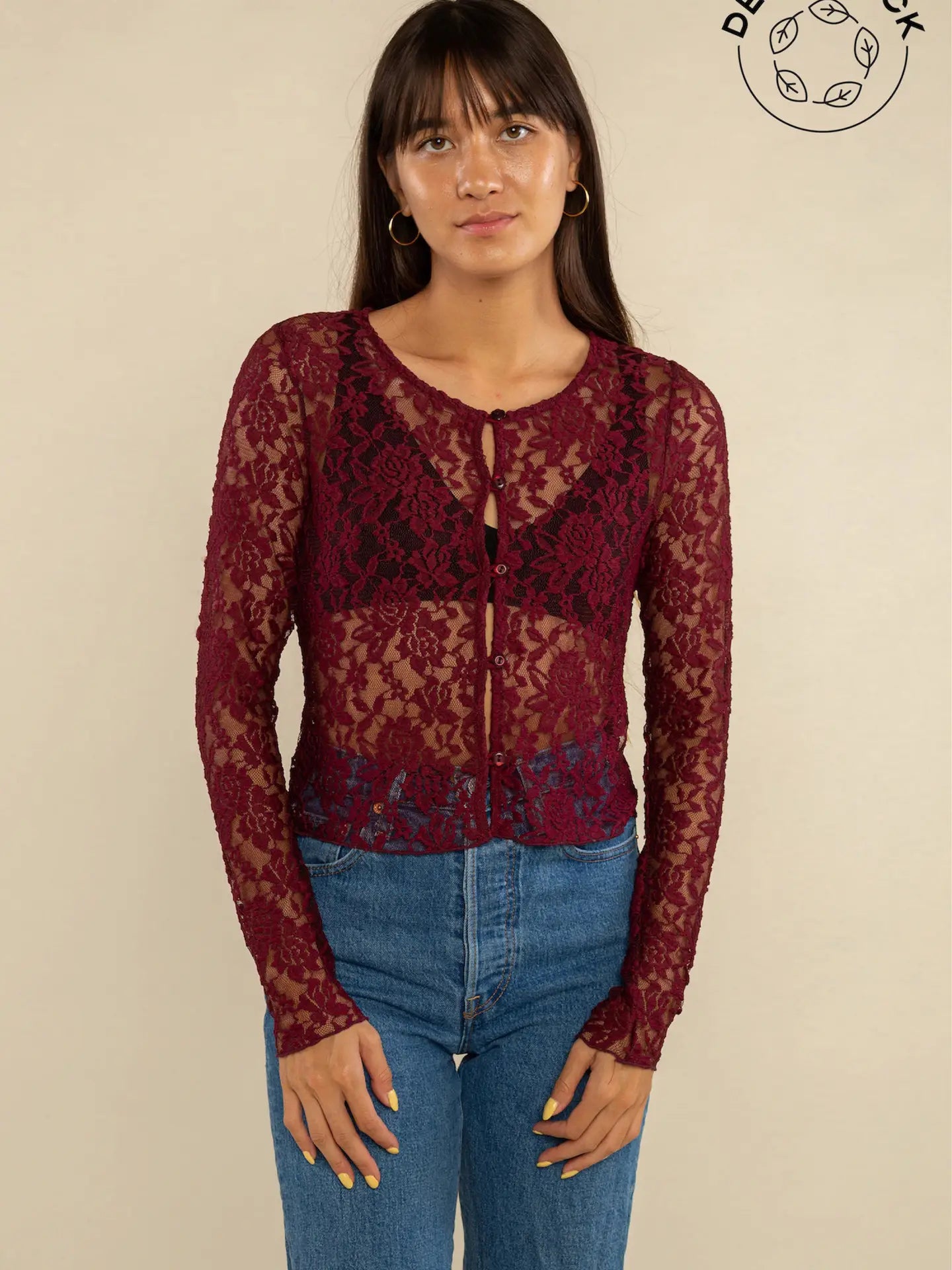 Mae Deadstock Lace Cardigan - Plus Size