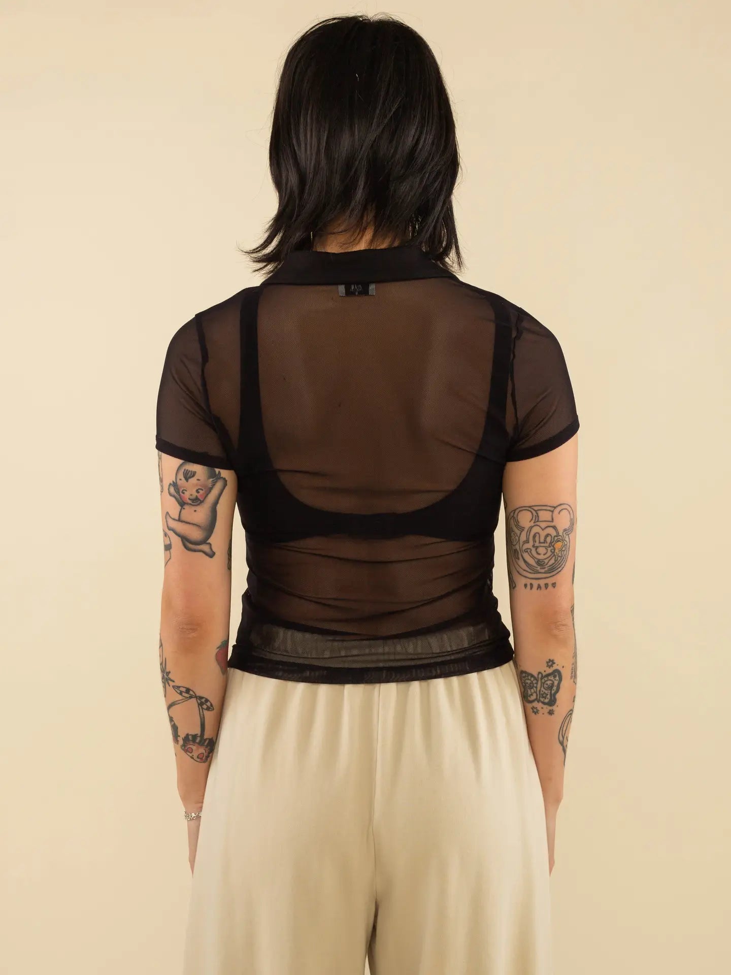 Britt Mesh Short Sleeve Button Down - Plus Size