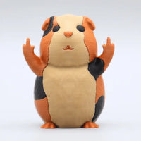 Orange Black Tan Guinea Pig Middle Finger Figurine