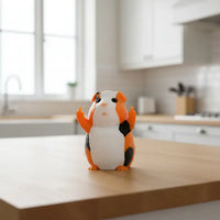 Orange Black And White Guinea Pig Middle Finger Figurine