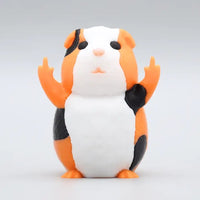 Orange Black And White Guinea Pig Middle Finger Figurine
