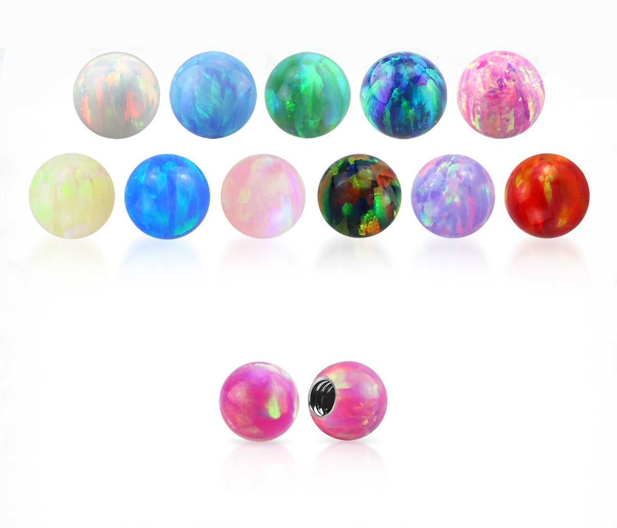 16 Gauge Opal bead internally thread