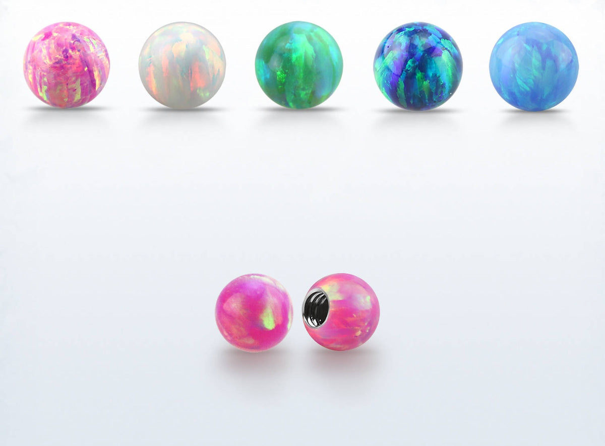 16 Gauge Opal bead internally thread