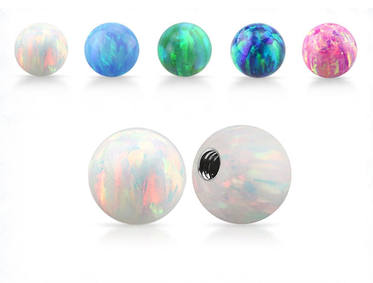 16 Gauge Opal bead internally thread