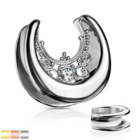 Ornate & Teardrop CZ Saddle 0g - 7/8