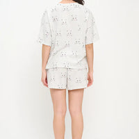 Cat Faces Print Relaxed Fit Shorts