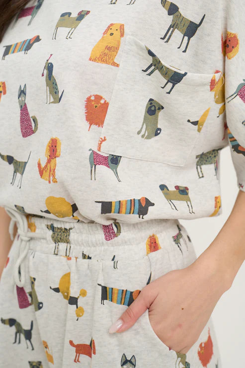 Colorful Cartoon Dogs Relaxed Fit Shorts