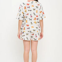 Colorful Cartoon Dogs Relaxed Fit Shorts