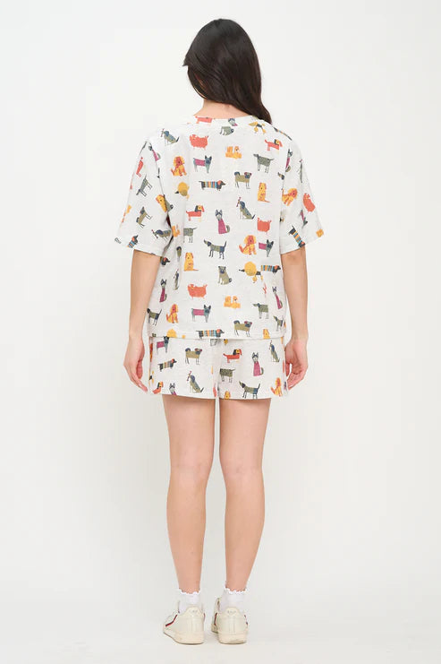 Colorful Cartoon Dogs Relaxed Fit Shorts
