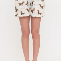 Squirrel Print Relaxed Fit Shorts
