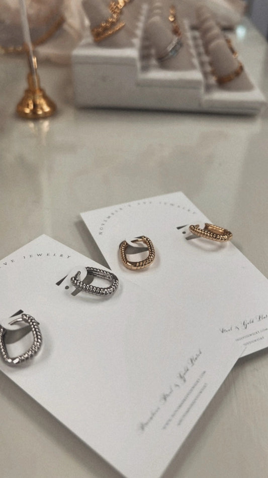 Oval Twist Hoops