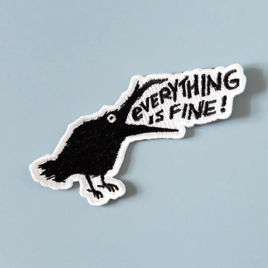 Everything Is Fine Raven Iron-On Patch
