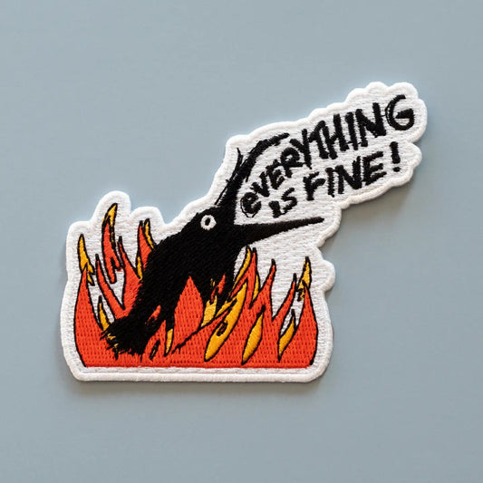 Crow In Fire Iron-On Patch
