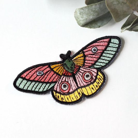 Colorful Moth Iron-On Patch