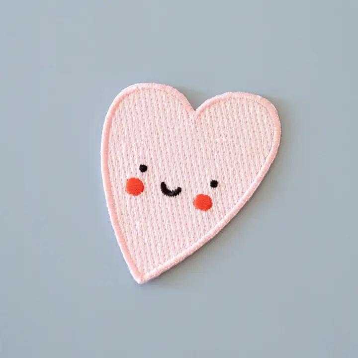 Smiling Heart Iron-On Patch