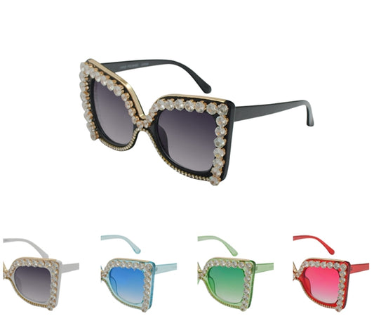 Round Jewel Frame Sunglasses