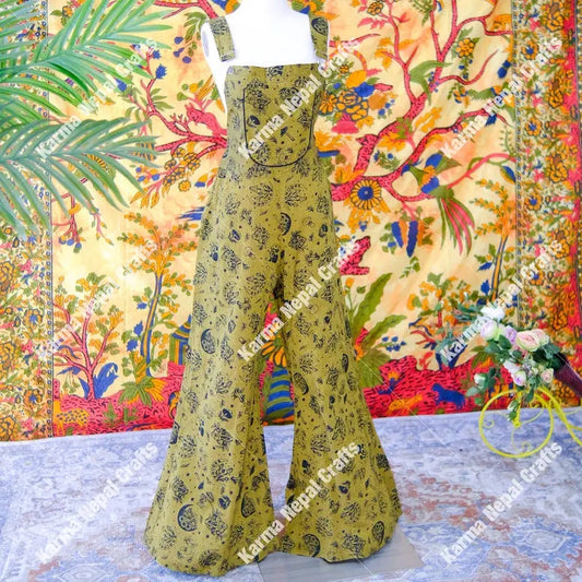 Magical Celestial/Mushroom Wide Leg Plus Size Jumpsuit