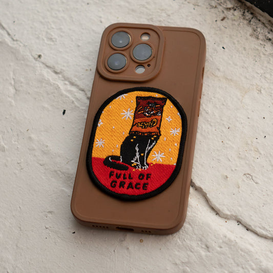 Full of Grace Cat Sticky Patch | Embroidered Sticker Patch