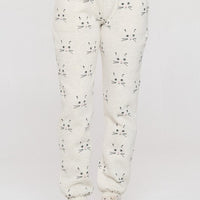 Cat Face Print Sweatpants