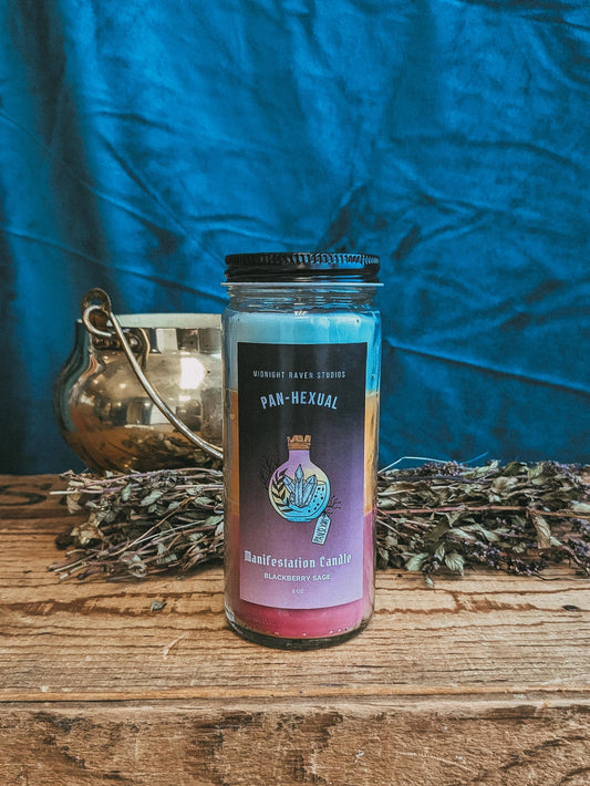 Pans Manifestation Candle - Pansexual Pride Flag