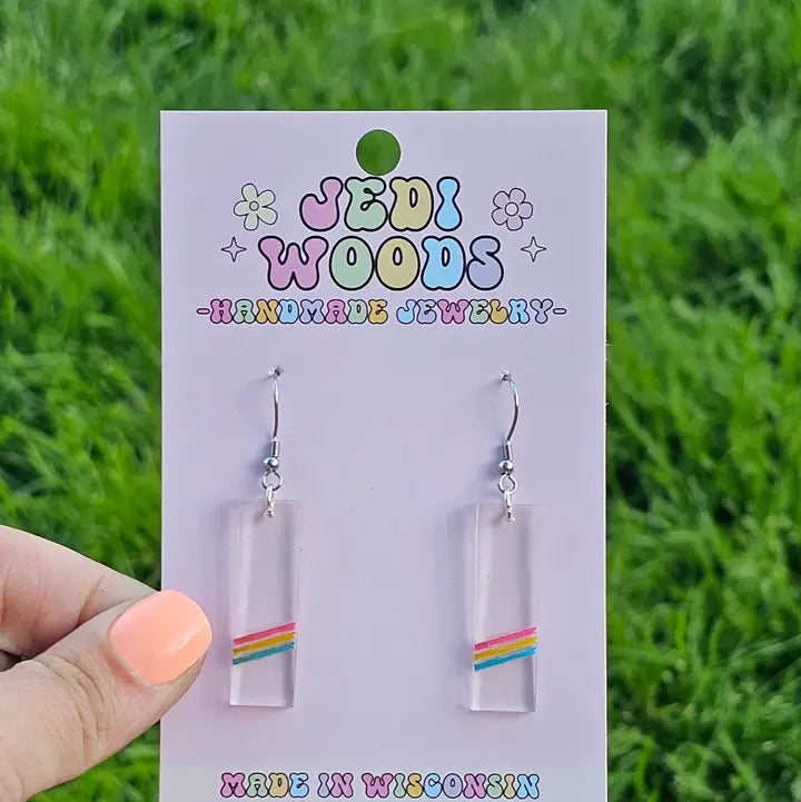 Pansexual Acrylic Pride Flag Earrings