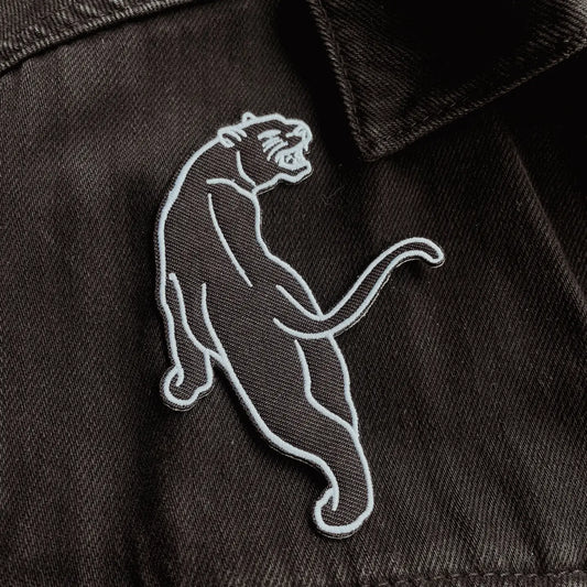 Embroidered Iron-On Patch - Panther - Left Side