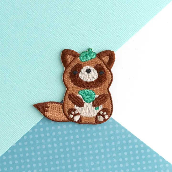 Tanuki Embroidered Iron On Patch