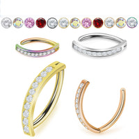 Pave Line CZ Clicker Navel