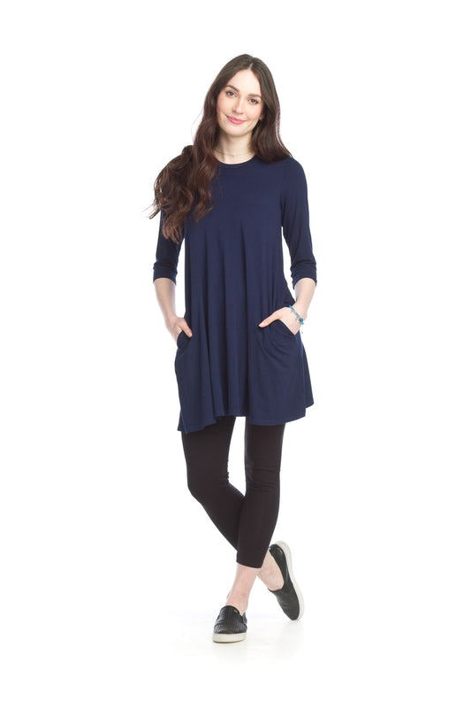 A Line Bamboo Knit Dress W Pockets