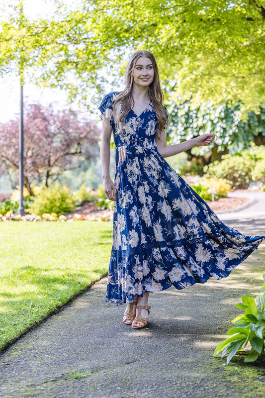 Floral Button Front Maxi Dress