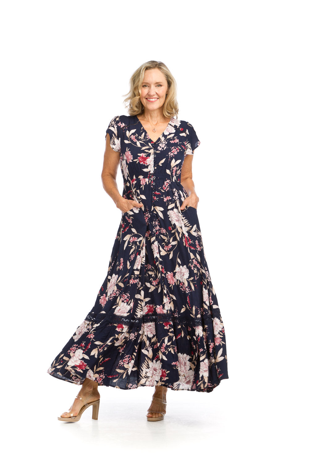 Floral Short Sleeve Maxi Dress