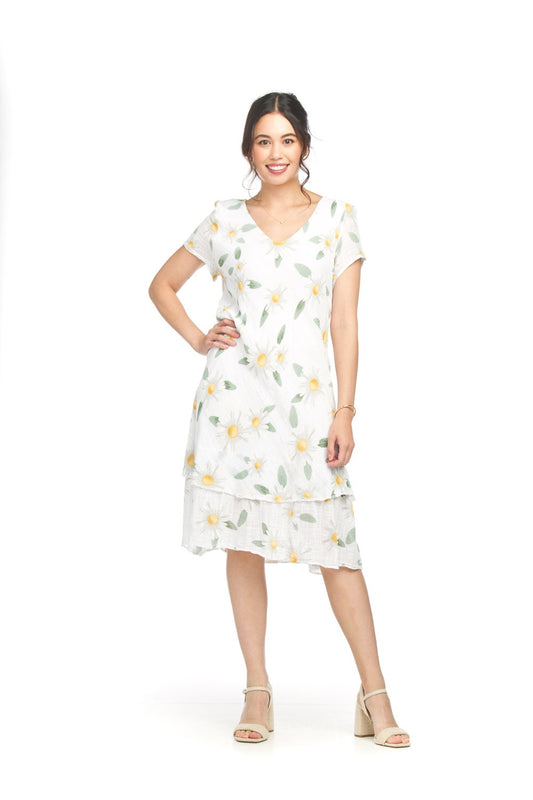 Daisy Short Slv Cotton Bias Cut Dress