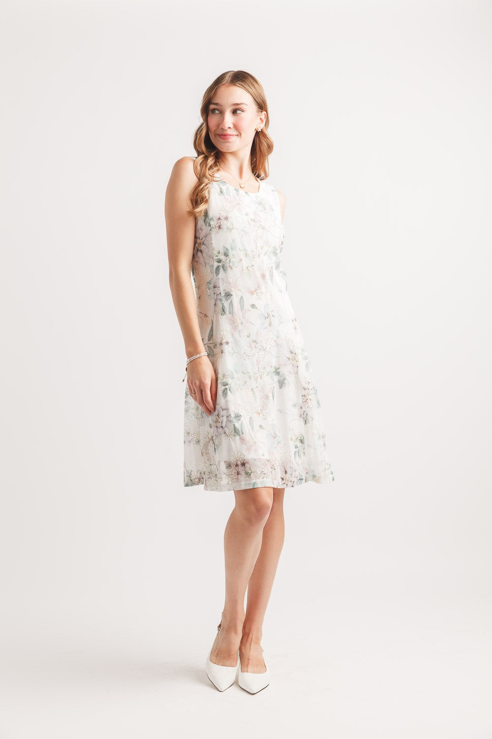 Floral Embroidered Panelled Dress