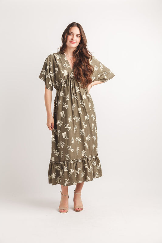 Rubber Print Extended Sleeve Dress
