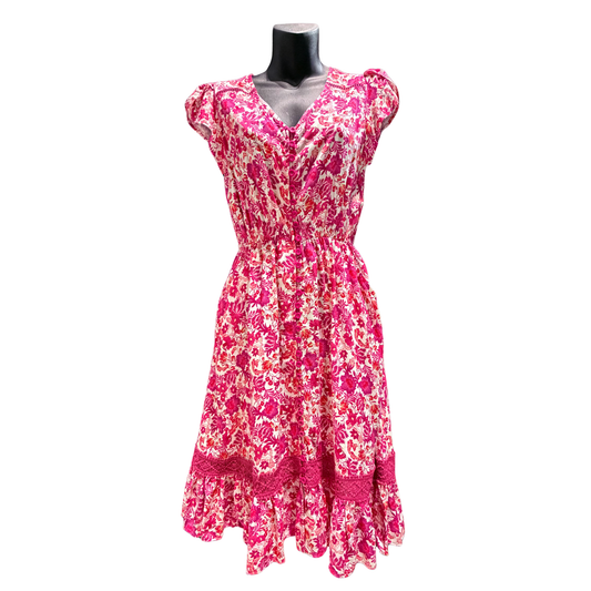 Bright Geo Print Short Sleeve Dress
