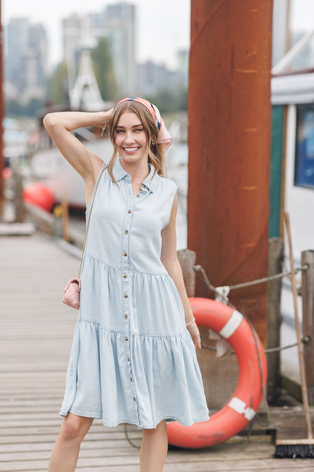 Tiered Button Front Dress