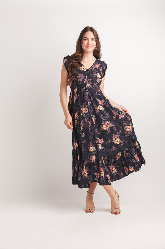 Short Sleeve Floral Dress