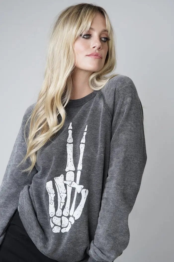 Peace Out Bones Acid Wash