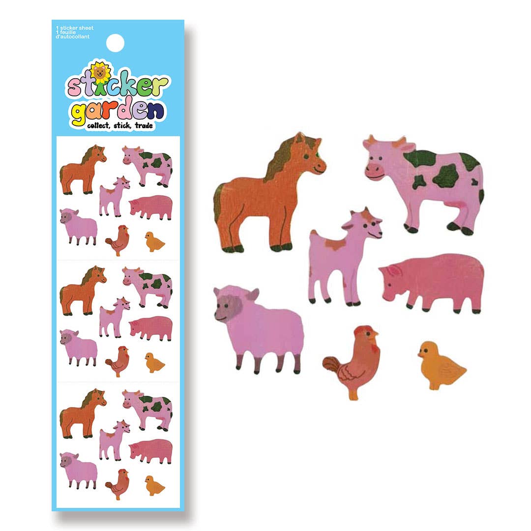 Pearl Farm Animals Sticker Sheet