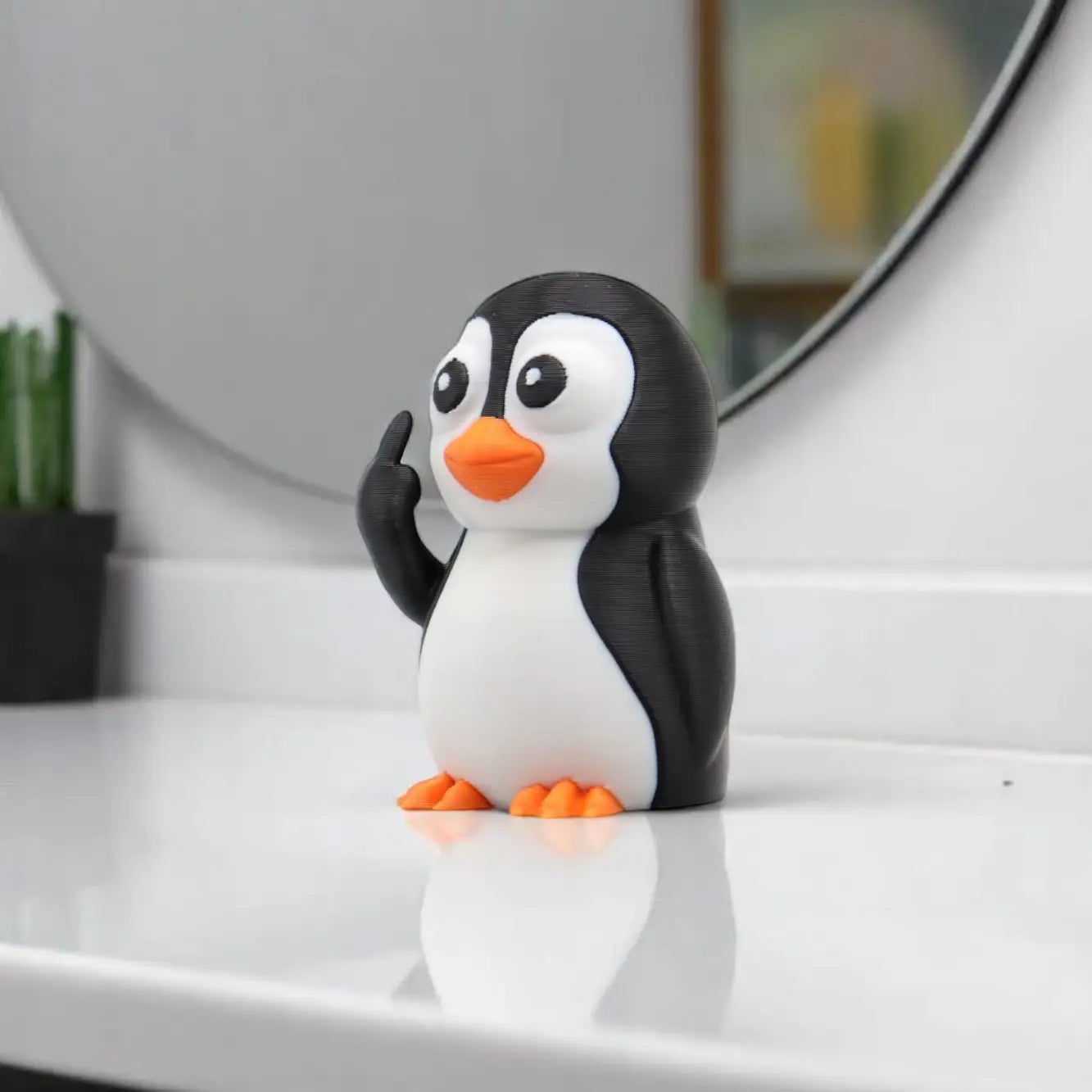 Penguin Middle Finger Figurine