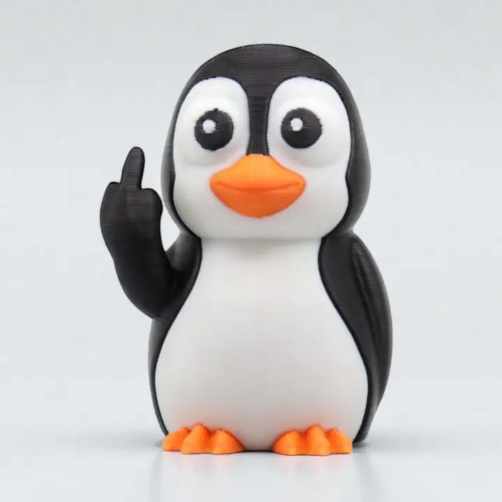 Penguin Middle Finger Figurine
