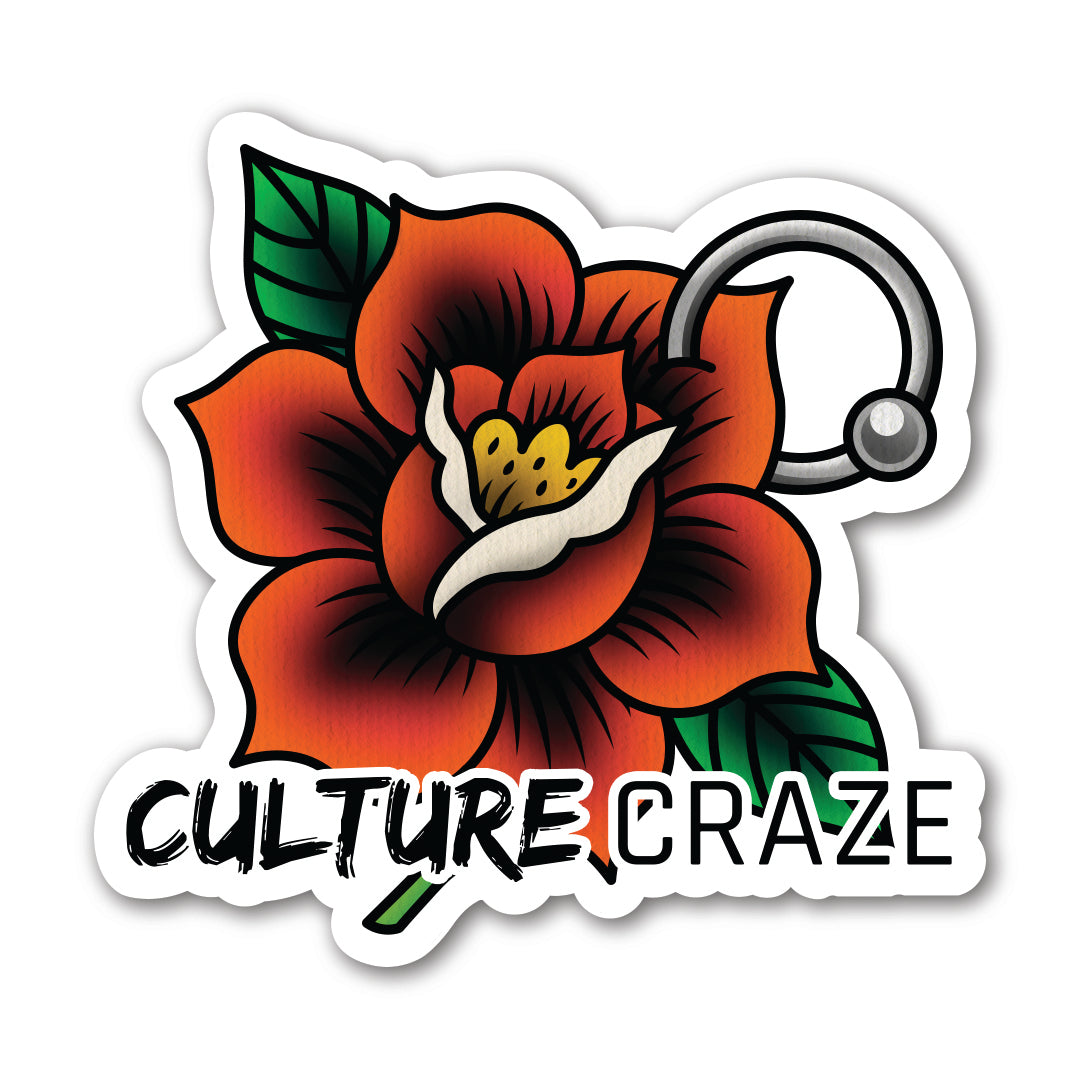 Pierced Rose Culture Craze Sticker