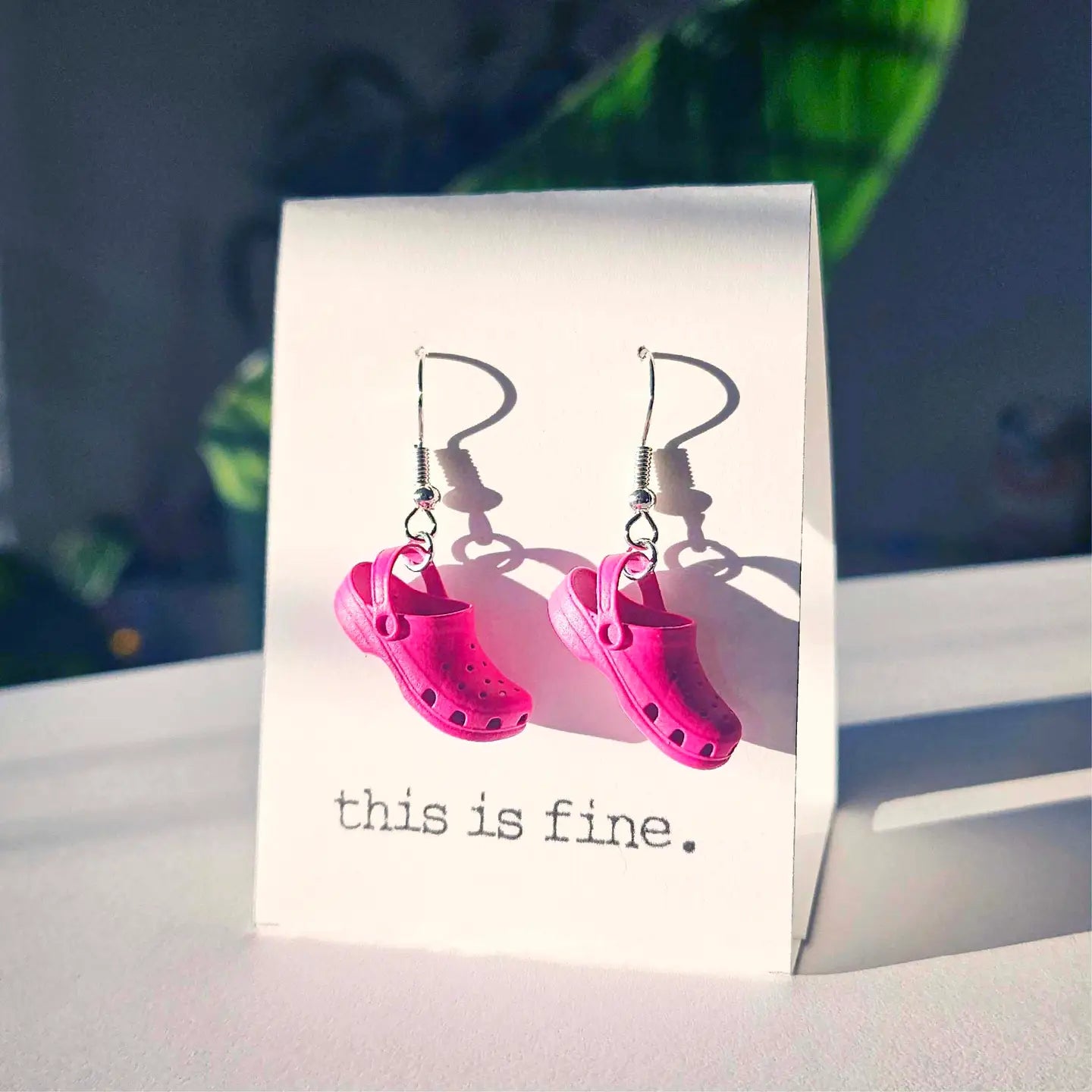 Pink Croc Earrings