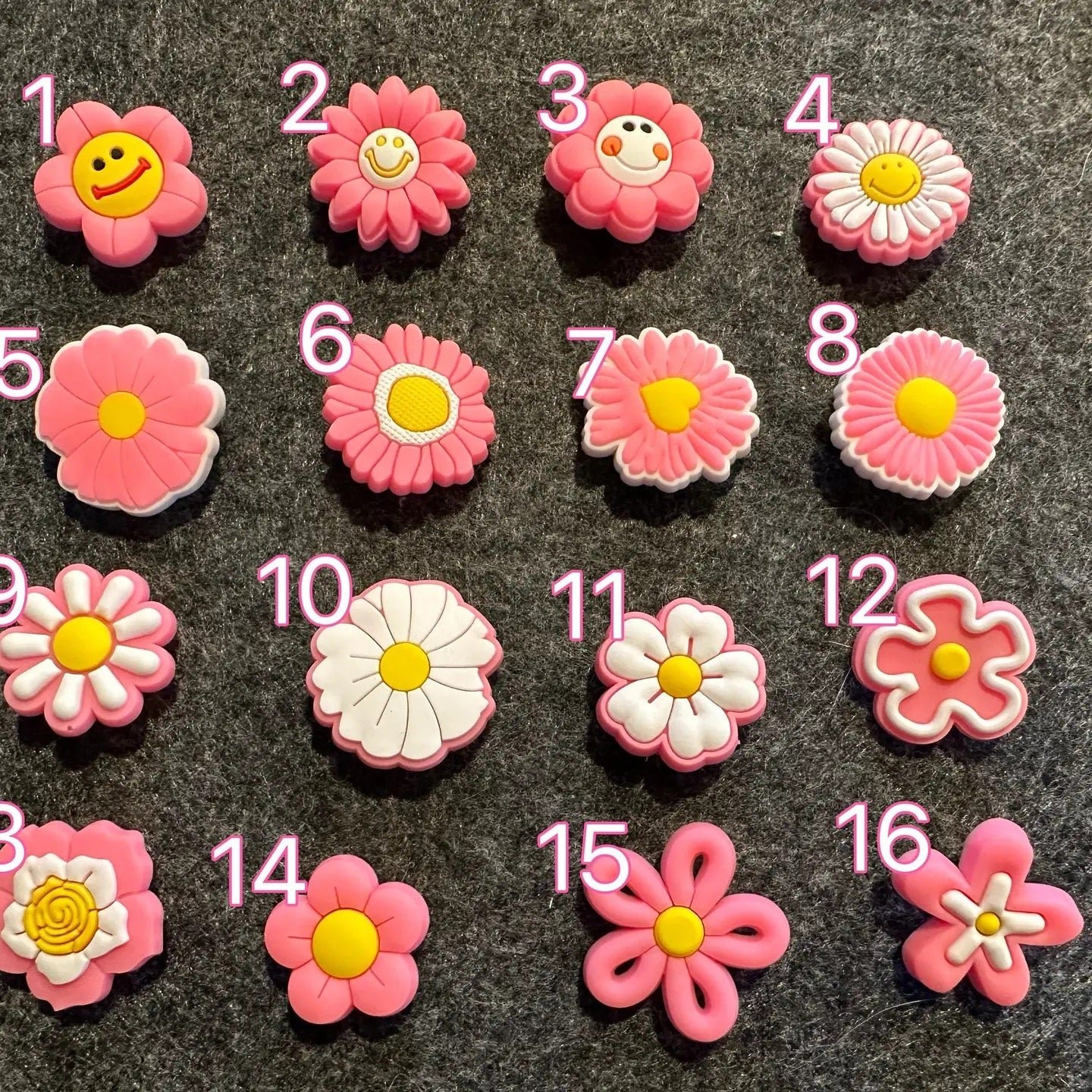 PINK FLOWER SHOE CHARM