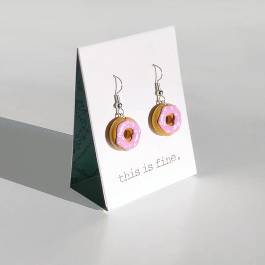 Pink Icing Donut Earrings