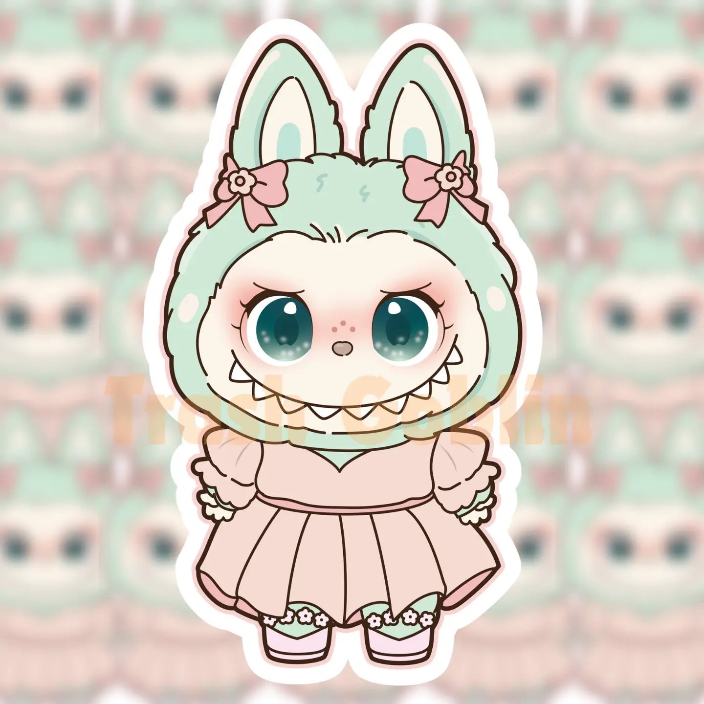 Pink Pastel Dress Vinyl Sticker